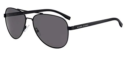 Hugo Boss BOSS 0761/S Sonnenbrille - Sportbrillen mit schützendem Etui, stylisches Design in Matte Dark Ruthenium Black/Brown für Herren