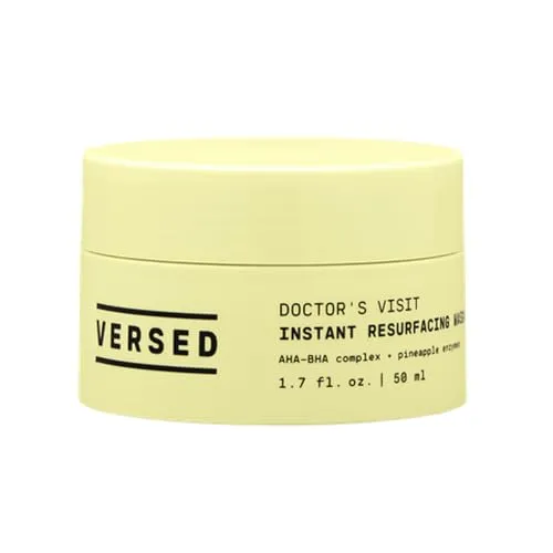 Versed Doctor's Visit Instant Resurfacing Gesichtsmaske – AHA, BHA und Enzym-Peeling-Maske hilft, Hyperpigmentierung zu reduzieren – Glättet und befeuchtet die Haut mit Vitamin C, vegan (50 ml)