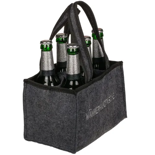 Filztasche Männerhandtasche Biertasche 6 Flaschen anthrazit Flaschenträger Bier