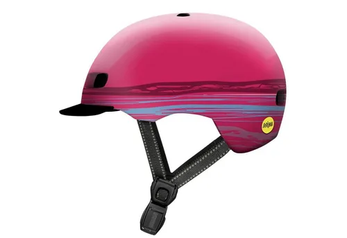 Nutcase Fahrradhelm Street MIPS in Rosa, 56-60 cm - Fahrradhelm mit 11 Belüftungsöffnungen für optimalen Komfort, ideal für Radsport ab 10 Jahren. Sicher und stylish mit MIPS-Technologie.