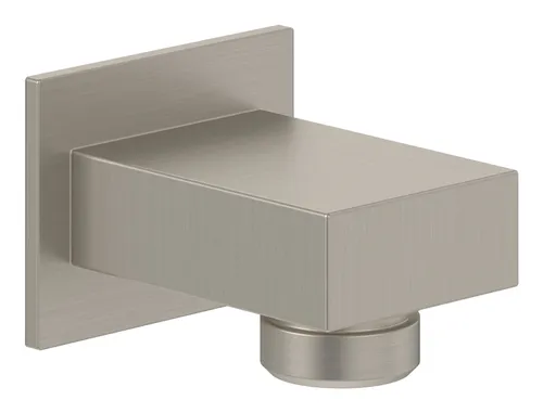 Villeroy & Boch Universal Showers Wandanschlussbogen - Brushed Nickel Matt - Eckiger Wandanschlussbogen für Brausen, überzeugt durch edles Design und hochwertige Verarbeitung für eine stilvolle Badezimmergestaltung.