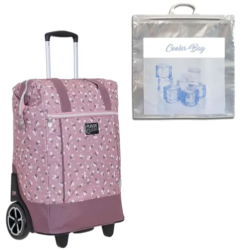 Punta Big Wheel Einkaufsroller mit Thermotasche (Altrosa Plum Flower 5700)