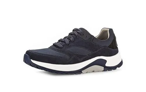 GABOR ROLLINGSOFT Keilsneaker Herren, Gr. 9,5 (44) - Sportliche Sneaker aus Veloursleder und Textil in marine, mit herausnehmbarem OPTIFIT-Wechselfußbett für optimalen Komfort und Weite G – ideal für aktive Freizeit!