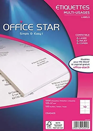 Office Star 43425 Etiketten