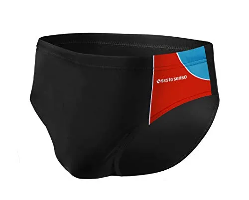 sesto senso Herren Badehose Slip Schwimmhose M bis 4XL Bademode Swimming Shorts BD 402 XXL, Schwarz