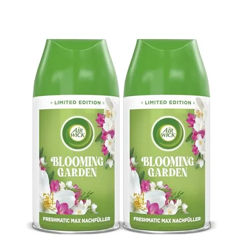 Air Wick Freshmatic Max Raumspray – Nachfüller DUO für den Air Wick Freshmatic Max – Duft: Blooming Garden – 2 x 250 ml Nachfüller