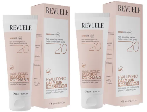 2x REVUELE Rev Hyaluronic Daily Sun Handcreme, 2x 80 ml