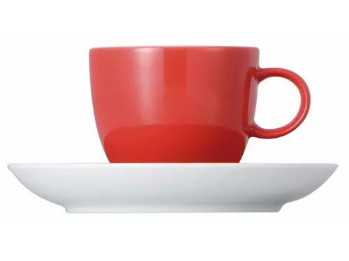 Thomas Porzellan Espressotasse Sunny Day New Red, 2tlg. - Espressotassen aus hochwertigem Porzellan in fröhlichem Rot, spülmaschinenfest und mikrowellengeeignet - ideal für stilvolle Kaffeepausen.