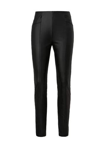 comma Damen Hose 60.2.61.18.180.2138162 - Damen-Hosen aus elastischem Lederimitat im Skinny Fit, perfekt für einen modernen Look mit Ankle-Beinlänge und Mid rise-Bundhöhe.