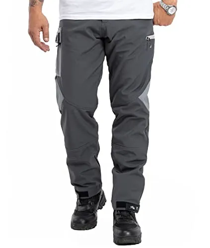 Rock Creek Herren Softshell Hose H-308 – Dunkelgrau L - Hochwertige Herren Softshellhose für Outdoor-Aktivitäten. Wasserabweisend, winddicht und atmungsaktiv – ideal für jedes Wetter. Mit praktischen Taschen und exzellentem Tragekomfort.