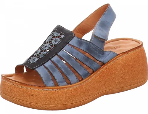 Gemini Keilsandaletten in Blau, Gr. 37 - Modische Gemini 336854 882 Keilsandaletten in Blau mit schickem Design und komfortablem Klettverschluss. Aus hochwertigem Glattleder gefertigt, bieten sie Stil und Bequemlichkeit für jeden Anlass.
