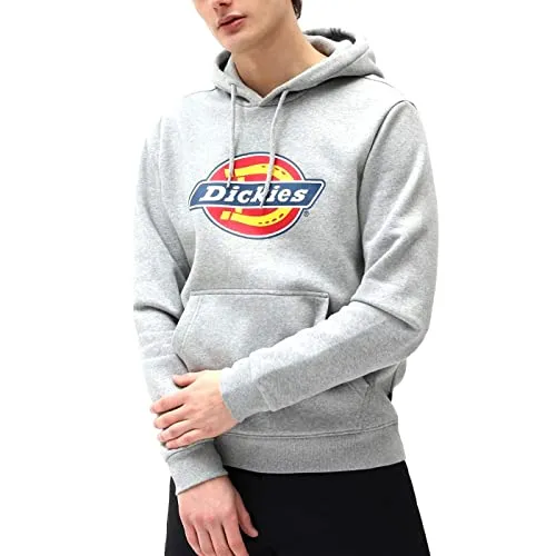 Dickies Herren ICON Logo Hoodie - Grigio Sport, - Kapuzenpullover für Herren, aus falten- und einlaufresistentem Polyester-Baumwoll-Mix, superweiches Fleece für hohen Komfort und praktische Kängurutasche.