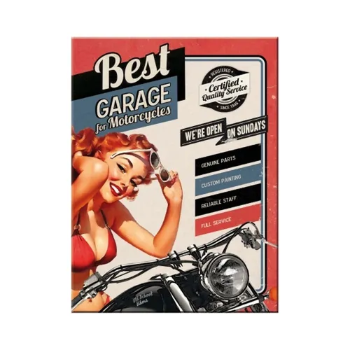 Nostalgic-Art - Kraft Pinnwand Kühlschrank-Magnet Stark - Best Garage Red
