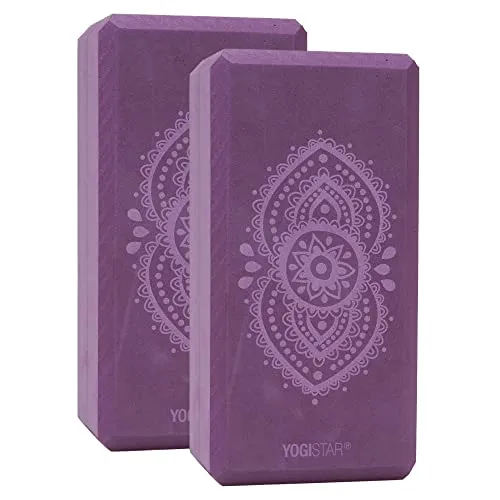 Yogistar Yogablock Yogiblock® Basic - Ajna Chakra - 2er Set - Yogablöcke in Aubergine für optimale Unterstützung in jedem Yoga-Training, ideal für Anfänger und Fortgeschrittene.