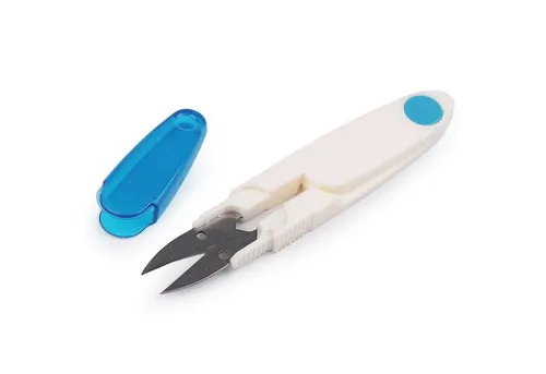 maDDma Universalschere Fadenschere Kunststoffgriff Schutzkappe 11cm Nahtschere Bastelschere