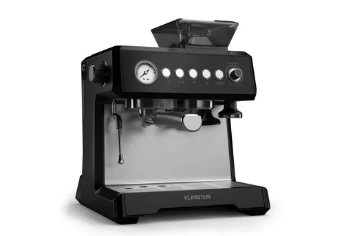 Klarstein GrandPresso Siebträgermaschine – 20 Bar, Integriertes Mahlwerk - Siebträgermaschine mit 20-bar Hochdruckpumpe und integriertem Präzisionsmahlwerk für frisch gemahlenen Kaffee und perfekte Brühergebnisse – ideal für Kaffeeliebhaber.