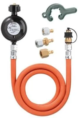 GOK Gasregler-Schlauchleitung Set ohne Manometer, 1,5kg/h, 50mbar