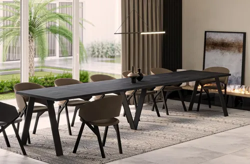 Endo-Moebel Esstisch Lungo XXL 130-405 cm in grau von Endo-Möbel