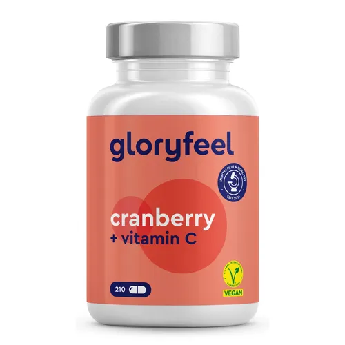 Cranberry Extrakt mit Vitamin C – 25.000mg (50:1 Extrakt) - 210 vegane Kapseln