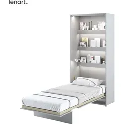Lenart Schrankbett Wandbett Bed Concept 03 90x200 Vertikal Mattes Grau