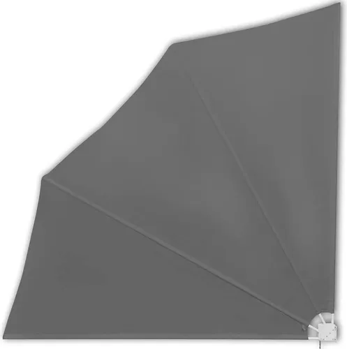 vidaXL Faltbarer Balkonfächer Grau 140×140 cm - Sichtschutz für Balkons und Terrassen, spendet Schatten und Privatsphäre. Robuster, wetterfester Polyester und pulverbeschichteter Stahlrahmen, zusammenklappbar für einfache Lagerung.