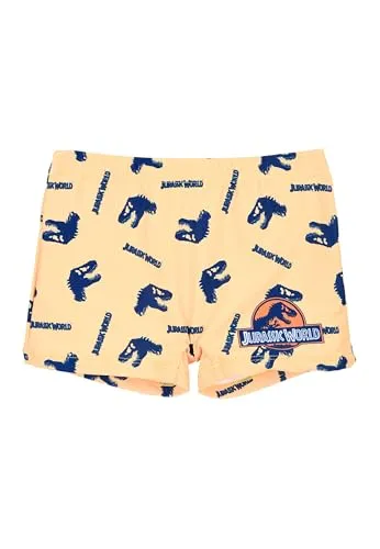 Jurassic World Badehose Jungen | kleine Geschenke für Kinder | Shorts | Bademode | Outdoor Spielzeug | Dinosaurier | Dino | Badeshorts | Urlaub Must-Haves (DE/NL/SE/PL, Numerisch, 128, Regular, Gelb)