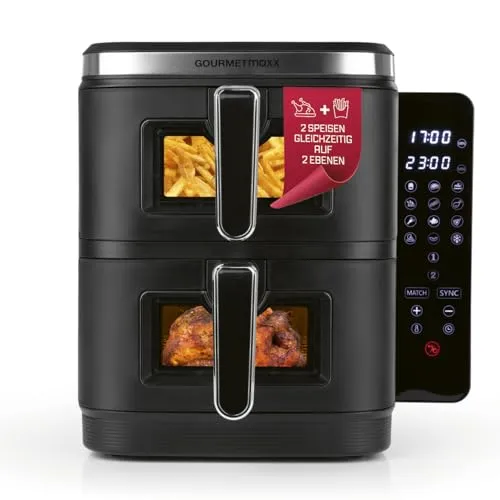 GOURMETmaxx FryUp Vertikale Doppelkammer Heißluftfritteuse XXL