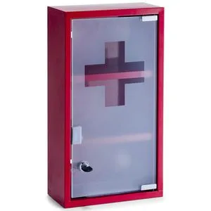 Zeller Present Medizinschrank in Rot, Metall - Bad-Hängeschränke mit 2 Fächern und stilvollem Rot, ideal für eine ordentliche Aufbewahrung im Badezimmer.