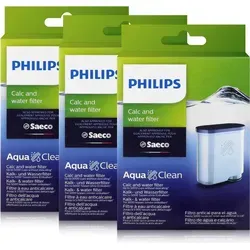 Philips CA6903/10 AquaClean Wasserfilter für Saeco Automaten (3er Pack) - Wasserfilter für Saeco und Philips Kaffeevollautomaten, sorgt für bis zu 5000 Tassen perfekten Kaffeegenuss durch effektive Entkalkung und Verunreinigungsfilter.