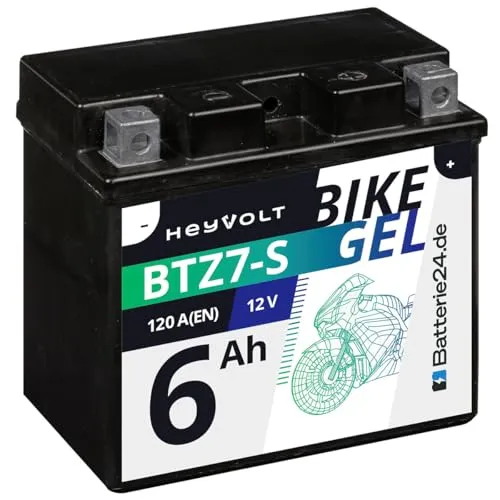 HeyVolt GEL Motorradbatterie 12V 6Ah