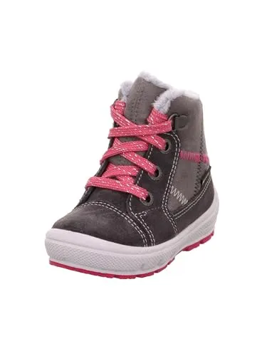 Superfit Groovy 1-006318-2010: Wasserfeste Mädchen Winterstiefeletten in Grau-Pink - Stiefeletten für Mädchen mit GORE-TEX-Membrane, wasserfest und atmungsaktiv, warm gefüttert für kalte Tage, flexible rutschhemmende Laufsohle für optimale Bewegungsfreiheit.