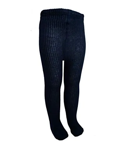 Weri Spezials Baby und Kinder Strumpfhose 100% Baumwolle für Mädchen und Jungen 2:2 Rippe, noch mehr Natur auf der Haut. (98-104, Marine)