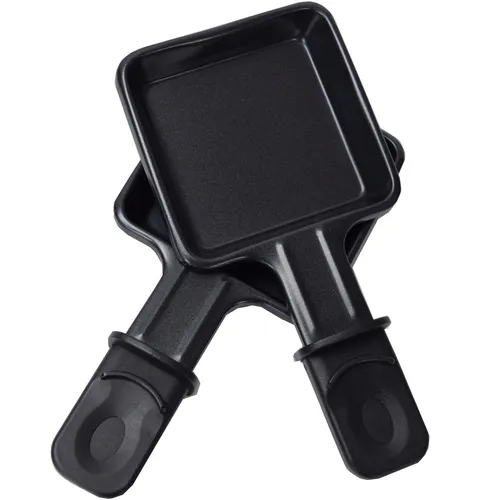 2x Universal Raclette Pfännchen viereckig emailliert