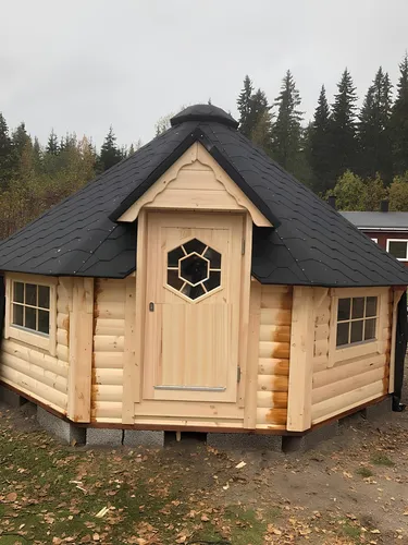 Woodpro Gartensauna SC9202 - Trockensauna für 7 Personen - Geräumige Trockensauna aus massivem Kiefernholz, ideal für den Außenbereich. Mit einfacher Montage und rutschsicherem Design bietet sie Entspannung und Komfort im Garten.