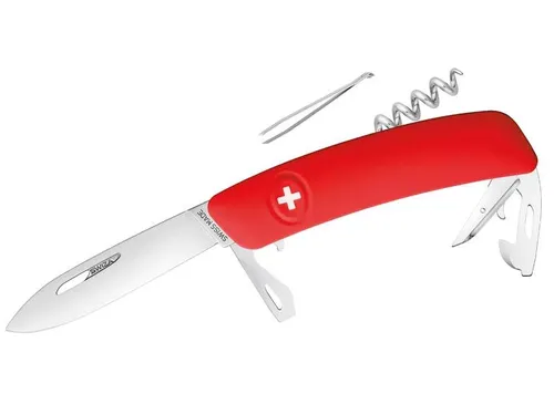 SWIZA Taschenmesser D3, rot – Vielseitiges Multitool - Taschenmesser in auffälligem Rot, mit hochwertigen Klingen und praktischen Funktionen für Outdoor-Abenteuer und den täglichen Gebrauch.