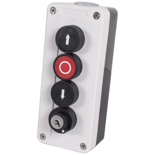 Taster Drucktaster AUF-HALT-ZU 3-fach abschließbar mit roter Stopptaste
