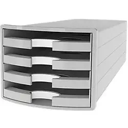 HAN Schubladen-Set PS (Polystyrol) Hellgrau 4 Schübe 28 x 36,7 x 23,5 cm DIN A4