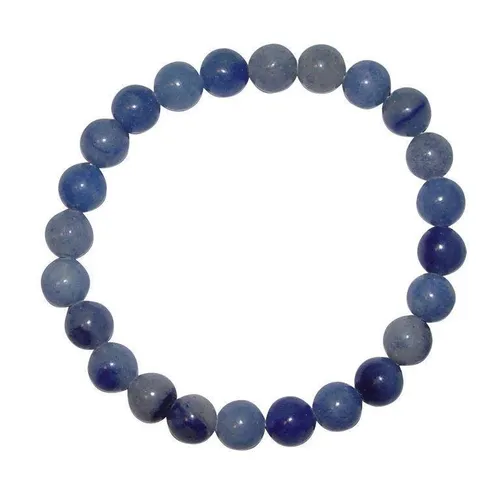 Blauquarz 6 mm Ø Kugel Armband schöne blaue Maserung auf Stretchband