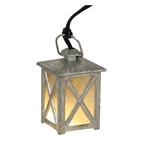 FADEDA Laterne weiß, 4-eckig, 3,5V/LED/Höhe: 3cm/handbemalt/detailgetreue Krippen Figuren