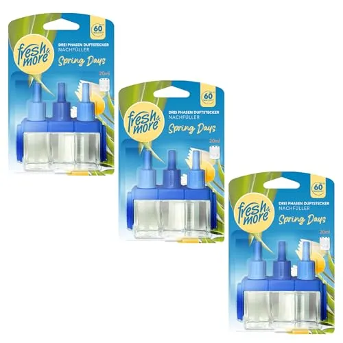 Fresh & More Nachfüller 3x 20ml Duft Spring Days - kompatibel mit Febreze & Ambi Pur 3Volution Duftstecker