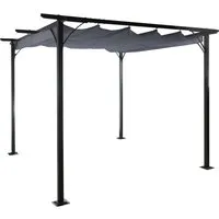 Pergola MCW-C42 Garten Pavillon - Stabiles 6cm-Gestell mit Schiebedach, ideal für Gartenliebhaber, die Komfort und Qualität schätzen. Perfekte Größe von 3x3m für entspannte Stunden im Freien.