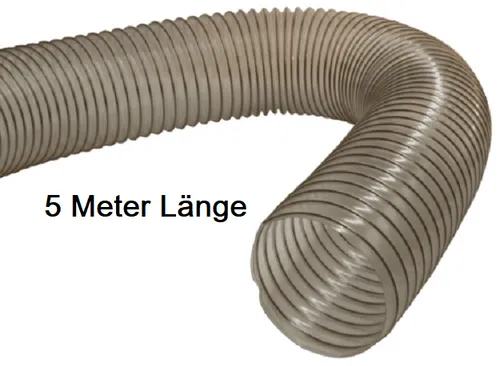 Absaugschlauch 80 mm mit 5 Meter Spiralschlauch - Absaugtechnik: Flexibler und robuster Spiralschlauch für effiziente Staubabsaugung, ideal für Werkstätten und Heimwerkerprojekte.
