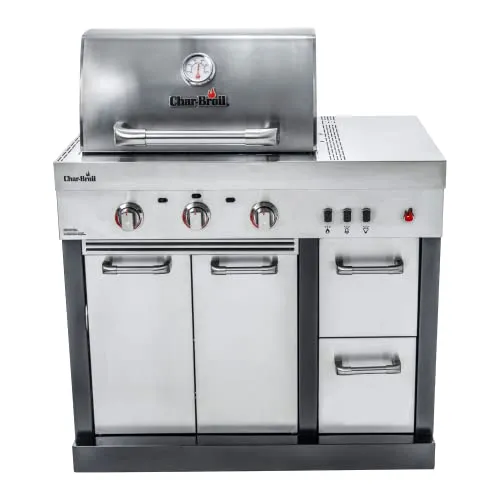Char-Broil 3200 Ultimate Modulare Outdoorküche aus Edelstahl - Grills mit TRU-Infrared Grillsystem für gleichmäßige Hitze und saftiges Grillgut. Hochleistungsbrenner und gusseiserne Roste sorgen für ein perfektes Grillvergnügen.