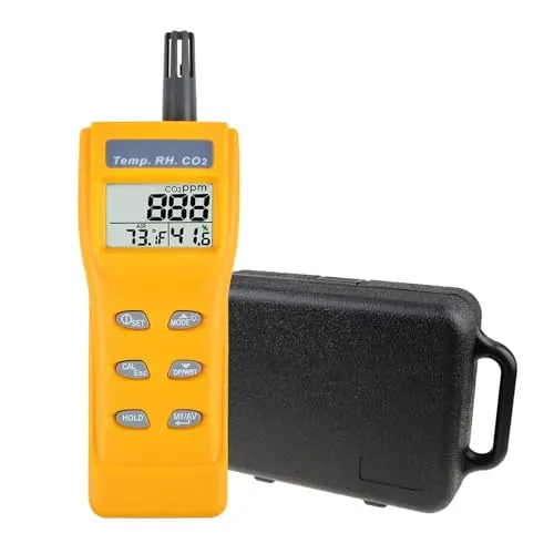CO2 Messgerät Melder – Mobiler CO2 Detektor mit Alarmfunktion und NDIR-Sensor