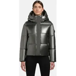 KHUJO Devina Shiny-YM Damen Steppjacke - Funktionsjacke mit glänzender Oberfläche, wasserabweisend und winddicht. Ideal für kalte Tage mit abnehmbarer Kapuze und praktischen Taschen.