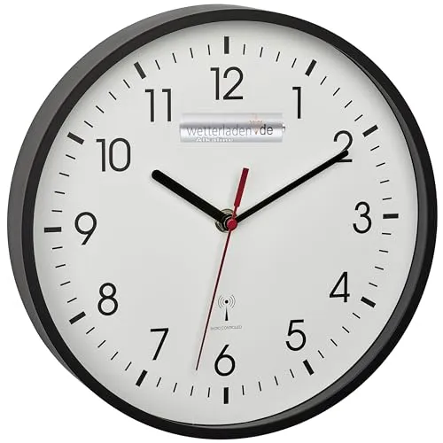 TFA Dostmann Analoge Funk-Wanduhr 60.3550 in schwarz von TFA Dostmann