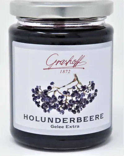 250g Grashoff Holunderbeere Gelee Extra 1kg=23,96€