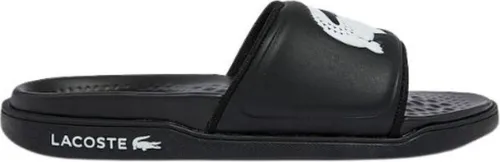 Lacoste Badelatschen Croco Dualiste Herren Schwarz Weiß - 39,5 - Wanderschuhe mit komfortablem Fußbett, breitem, gepolstertem Riemen und ikonischem Krokodil-Logo. Perfekt für den Alltag und bietet maximalen Tragekomfort.