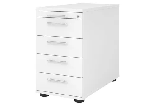 bümö Container office Standcontainer - mit 4 Schubladen Dekor: Weiß mit Relinggriff (Kunststoff)
