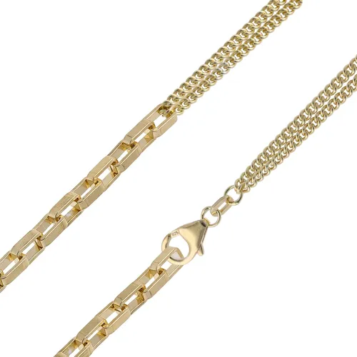 TRENDOR Schmuck Damen-Halskette 925 Silber Vergoldet Fantasie-Collier 15873
